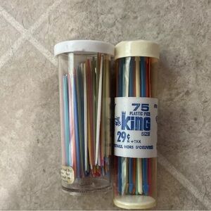 Vintage Drink Plastic Pics & Tooth Pics